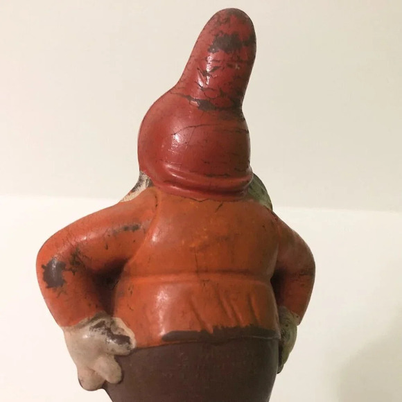 Vintage Walt Disney Snow White Dwarf Figurine Happy Sieberling Latex Figure - Picture 16 of 16